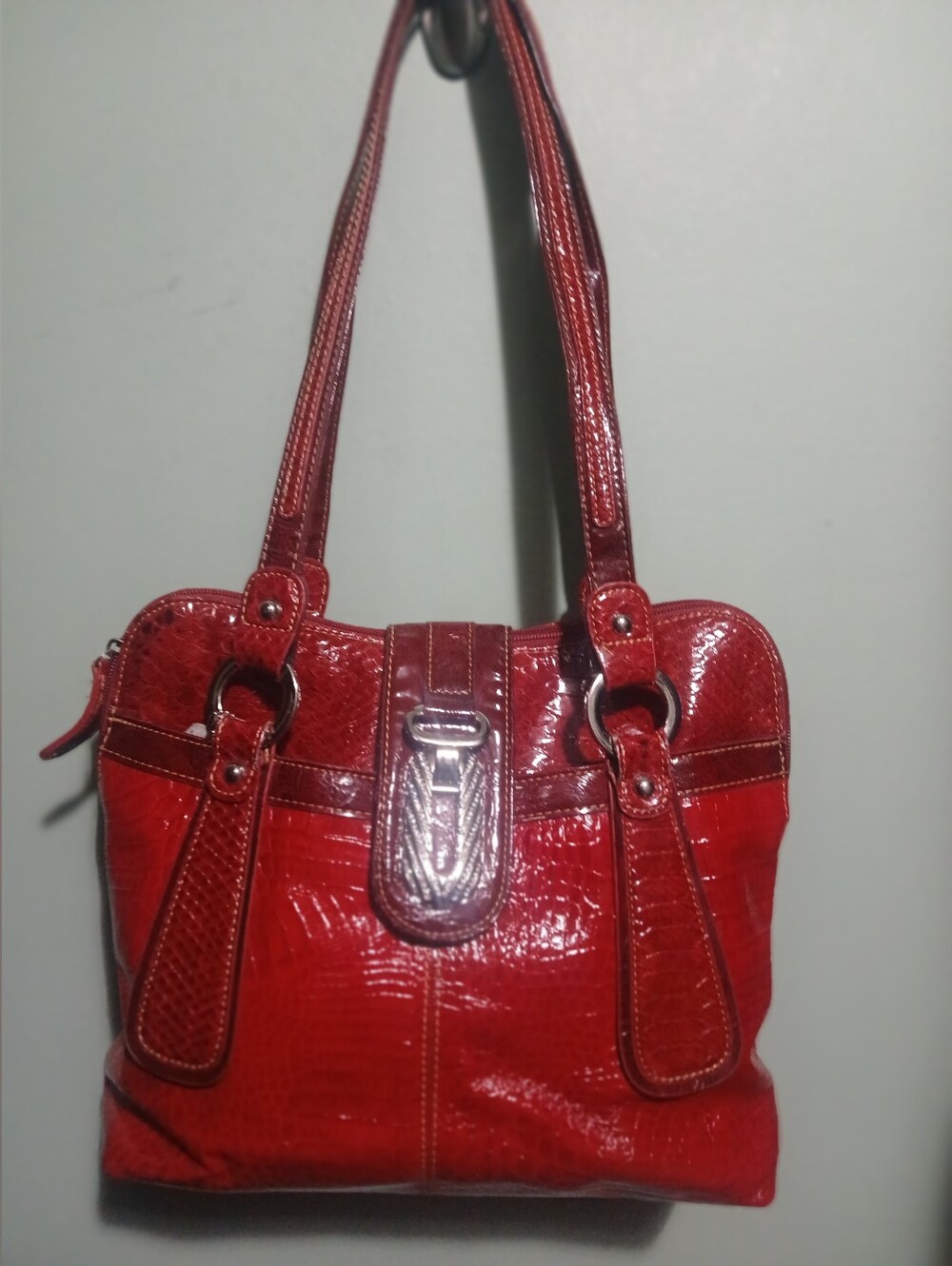 Vintage M.C.  Patent Leather Shoulder Bag